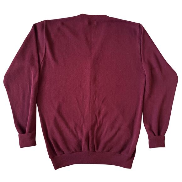 Vintage Par Four Sportswear Cardigan Sweater Men Sz XL Tall Maroon Grandpa Golf - Picture 11 of 11